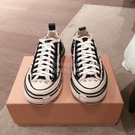 Xvessel Spring Summer Fashion Thick Soled Canvas Shoes Black For Men And Women