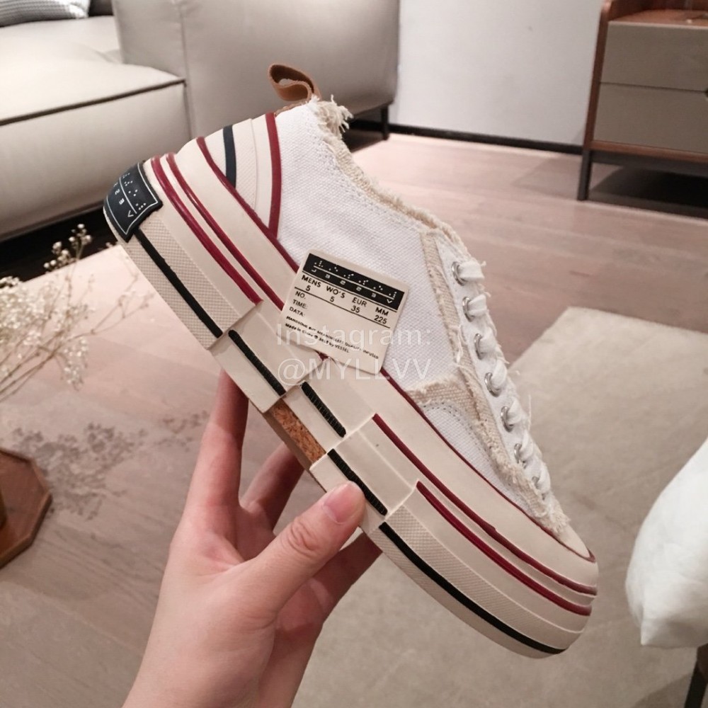 Xvessel Spring Summer Fashion Thick Soled Canvas Shoes White For Men And Women