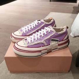 Xvessel Spring Summer Fashion Thick Soled Canvas Shoes Purple For Men And Women