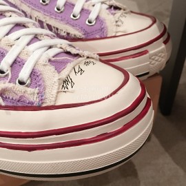 Xvessel Spring Summer Fashion Thick Soled Canvas Shoes Purple For Men And Women