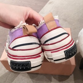 Xvessel Spring Summer Fashion Thick Soled Canvas Shoes Purple For Men And Women