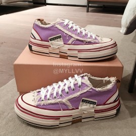 Xvessel Spring Summer Fashion Thick Soled Canvas Shoes Purple For Men And Women