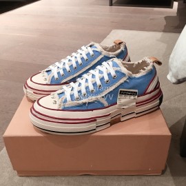 Xvessel Spring Summer Fashion Thick Soled Canvas Shoes For Men And Women Blue