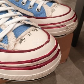 Xvessel Spring Summer Fashion Thick Soled Canvas Shoes For Men And Women Blue