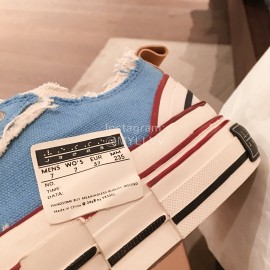 Xvessel Spring Summer Fashion Thick Soled Canvas Shoes For Men And Women Blue