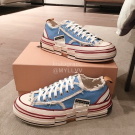 Xvessel Spring Summer Fashion Thick Soled Canvas Shoes For Men And Women Blue