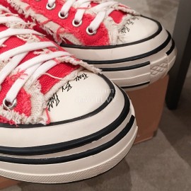 Xvessel Spring Summer Fashion Thick Soled Canvas Shoes For Men And Women Orange Red