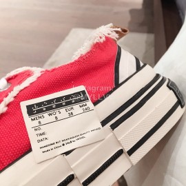 Xvessel Spring Summer Fashion Thick Soled Canvas Shoes For Men And Women Orange Red