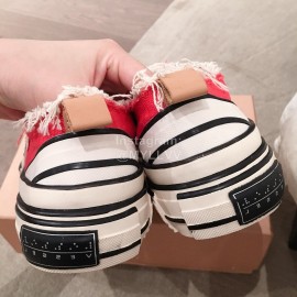 Xvessel Spring Summer Fashion Thick Soled Canvas Shoes For Men And Women Orange Red