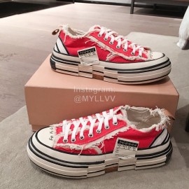 Xvessel Spring Summer Fashion Thick Soled Canvas Shoes For Men And Women Orange Red