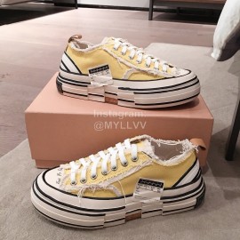 Xvessel Spring Summer Fashion Thick Soled Canvas Shoes For Men And Women Yellow