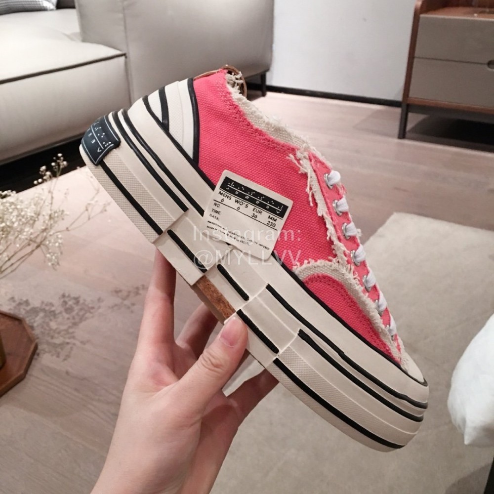 Xvessel Spring Summer Fashion Thick Soled Canvas Shoes For Men And Women Pink