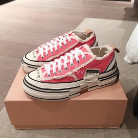 Xvessel Spring Summer Fashion Thick Soled Canvas Shoes For Men And Women Pink