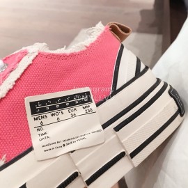 Xvessel Spring Summer Fashion Thick Soled Canvas Shoes For Men And Women Pink