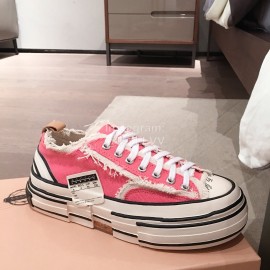 Xvessel Spring Summer Fashion Thick Soled Canvas Shoes For Men And Women Pink