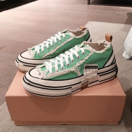 Xvessel Spring Summer Fashion Thick Soled Canvas Shoes For Men And Women Green