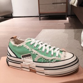 Xvessel Spring Summer Fashion Thick Soled Canvas Shoes For Men And Women Green