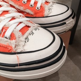 Xvessel Spring Summer Fashion Thick Soled Canvas Shoes For Men And Women Orange