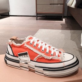 Xvessel Spring Summer Fashion Thick Soled Canvas Shoes For Men And Women Orange