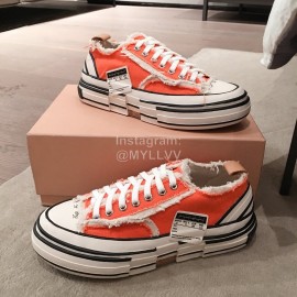 Xvessel Spring Summer Fashion Thick Soled Canvas Shoes For Men And Women Orange