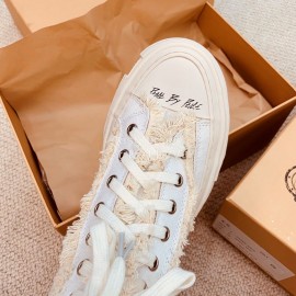 Xvessel Spring Summer New Thick Soled High Top Canvas Shoes For Men And Women White