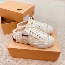 Xvessel Spring Summer New Thick Soled Canvas Shoes For Men And Women White