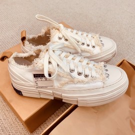 Xvessel Spring Summer New Thick Soled White Canvas Shoes For Men And Women 