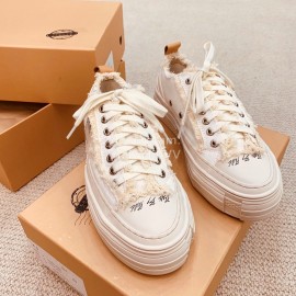 Xvessel Spring Summer New Thick Soled White Canvas Shoes For Men And Women 