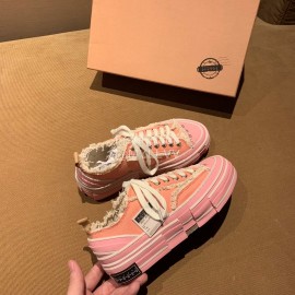 Xvessel Fashion Thick Soled Canvas Shoes For Men And Women Pink