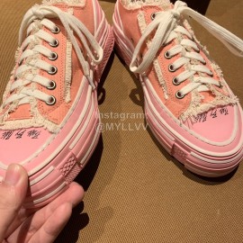 Xvessel Fashion Thick Soled Canvas Shoes For Men And Women Pink