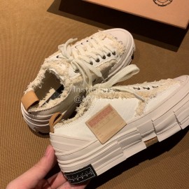 Xvessel Fashion Thick Soled Canvas Shoes For Men And Women White