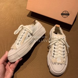 Xvessel Fashion Thick Soled Canvas Shoes For Men And Women White