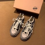 Xvessel Fashion Thick Soled Canvas Shoes For Men And Women Black