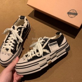 Xvessel Fashion Thick Soled Canvas Shoes For Men And Women Black