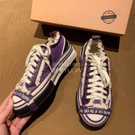 Xvessel Fashion Thick Soled Canvas Shoes For Men And Women Purple