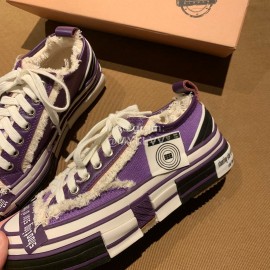 Xvessel Fashion Thick Soled Canvas Shoes For Men And Women Purple
