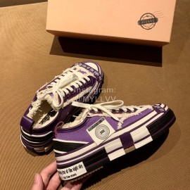 Xvessel Fashion Thick Soled Canvas Shoes For Men And Women Purple