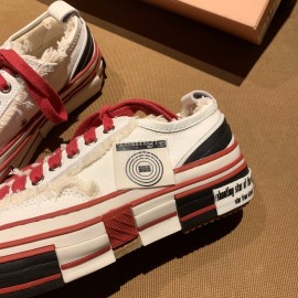 Xvessel Fashion Thick Soled Canvas Shoes For Men And Women Red