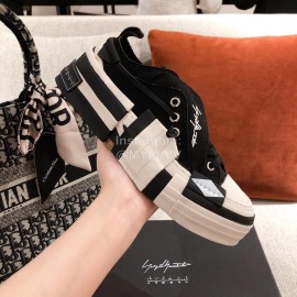 Xvessel Fashion Thick Soled Black Canvas Shoes For Men And Women 