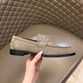 Ysl Fashion Cowhide Loafers For Men Gray