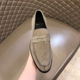 Ysl Fashion Cowhide Loafers For Men Gray