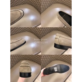 Ysl Fashion Cowhide Loafers For Men Gray