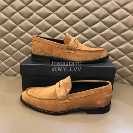 Ysl Fashion Cowhide Loafers For Men Brown