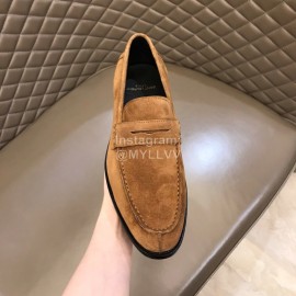 Ysl Fashion Cowhide Loafers For Men Brown