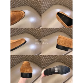 Ysl Fashion Cowhide Loafers For Men Brown