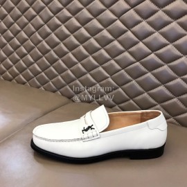 Ysl Fashion Cowhide Loafers For Men White
