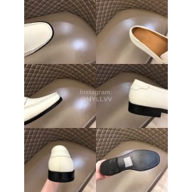 Ysl Fashion Cowhide Loafers For Men White