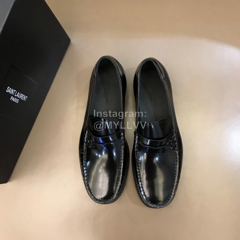 Ysl Fashion Black Cowhide Loafers For Men