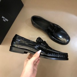Ysl Fashion Black Cowhide Loafers For Men