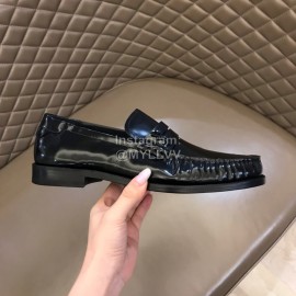 Ysl Fashion Black Cowhide Loafers For Men